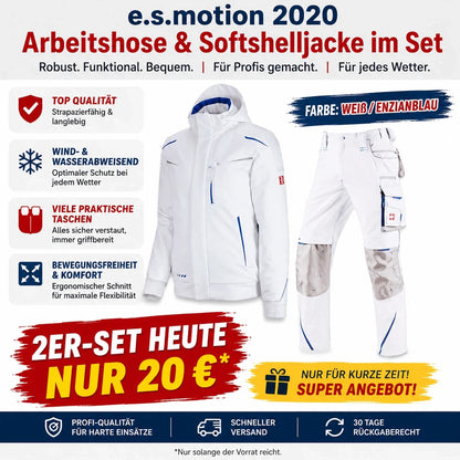 ☀️e.s.motion 2020ARBEITSBUNDHOSE & WINTER-SOFTSHELLJACKE IM SET❄️
