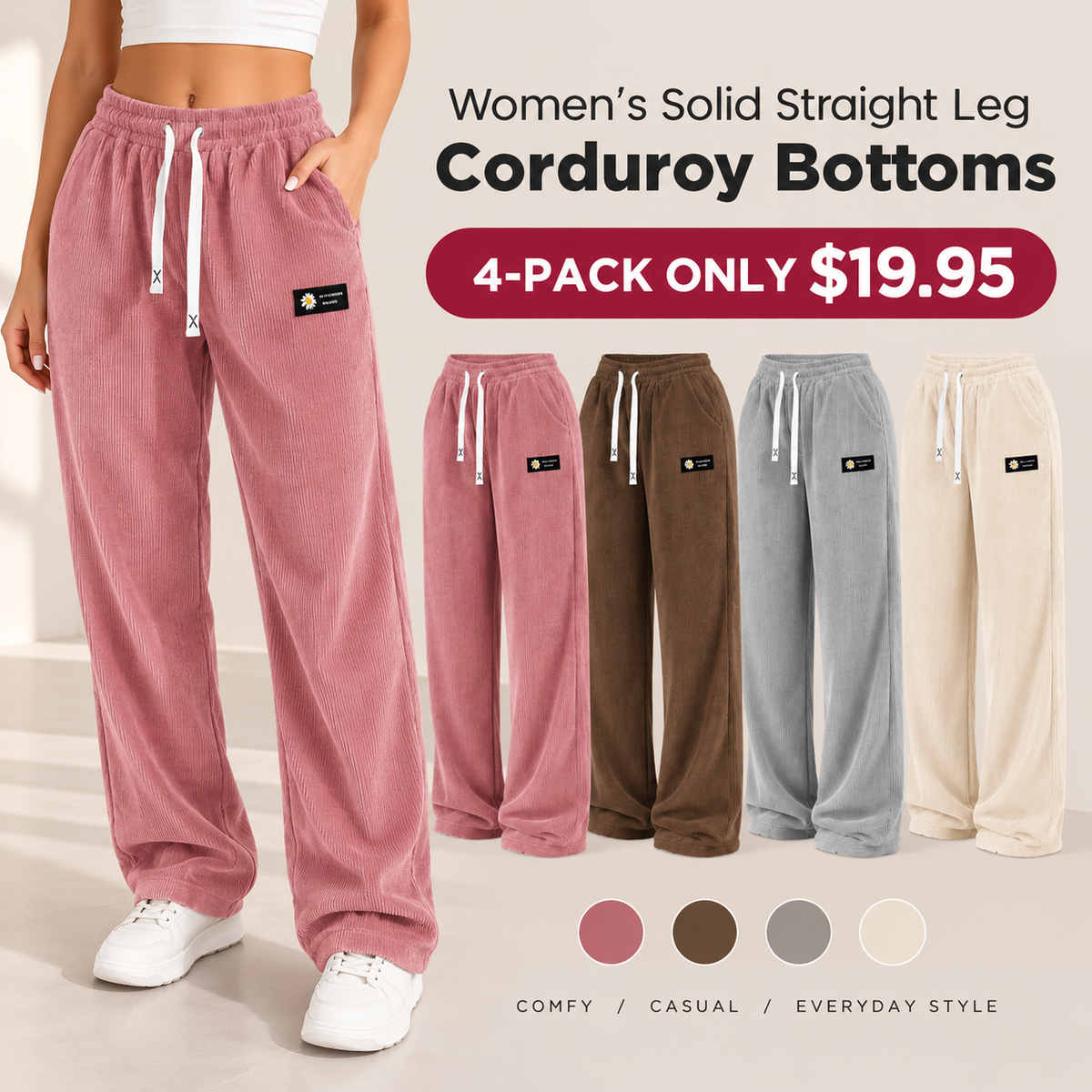 🏆 Women's Classic Corduroy Straight-Leg Pants