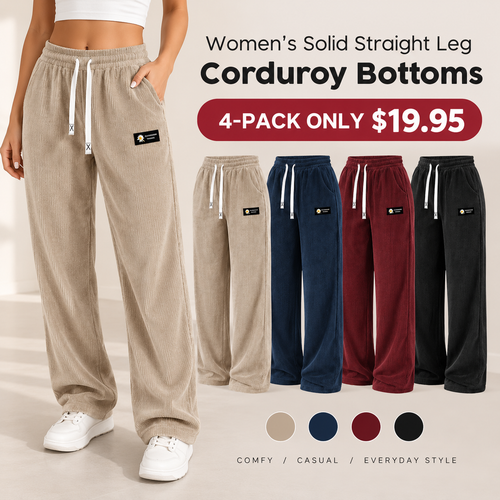 🏆 Women's Classic Corduroy Straight-Leg Pants